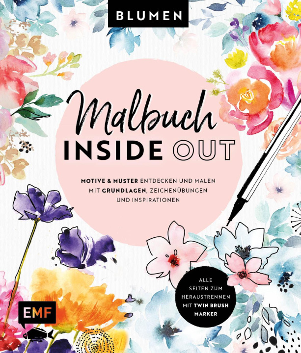 Kniha Malbuch Inside Out: Watercolor Blumen 