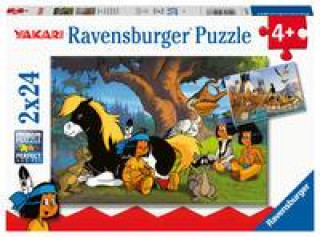 Hra/Hračka Ravensburger Kinderpuzzle 05577 - Yakari und seine Freunde - 2x24 Teile Yakari Puzzle für Kinder ab 4 Jahren 