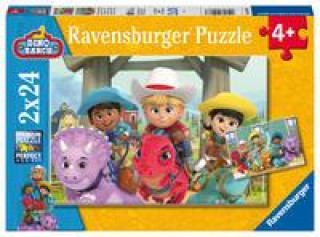 Joc / Jucărie Ravensburger Kinderpuzzle 05588 - Dino Ranch Freundschaft - 2x24 Teile Dino Ranch Puzzle für Kinder ab 4 Jahren 
