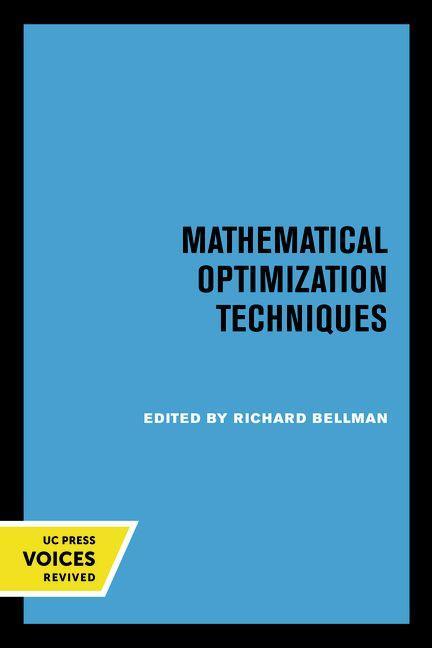 Book Mathematical Optimization Techniques Richard Bellman