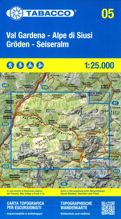 Prasa Val Gardena- Alpe di Siusi-  Gröden - Seiseralm 1:25 000 