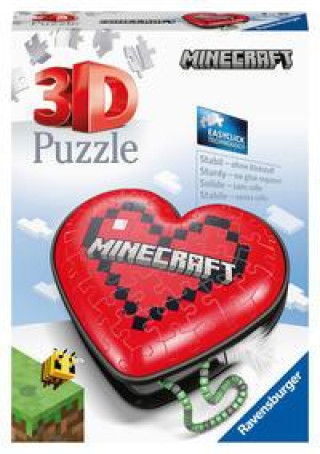 Játék Ravensburger 3D Puzzle 11285 - Herzschatulle Minecraft - 54 Teile - Aufbewahrungsbox für Erwachsene und Kinder ab 8 Jahren 