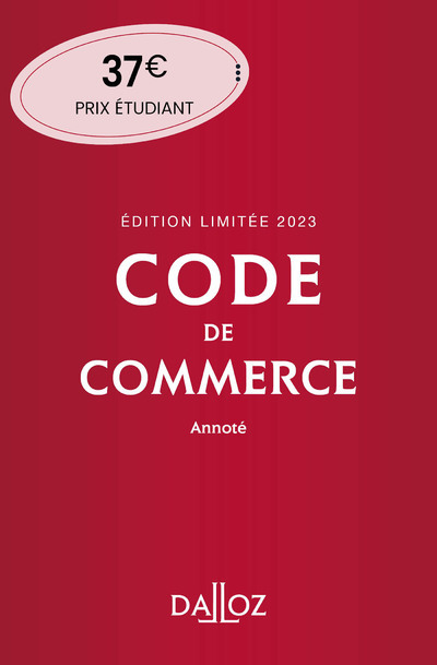Carte Code de commerce 2023 118ed édition limitée - Annoté collegium