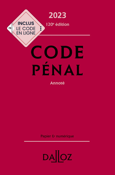 Könyv Code pénal 2023 120ed - Annoté collegium