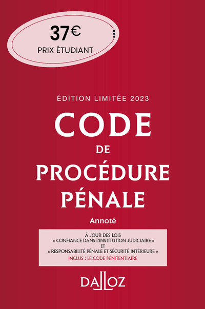 Kniha Code de procédure pénale 2023 annoté 64ed Édition limitée - Inclus le Code pénitentiaire collegium