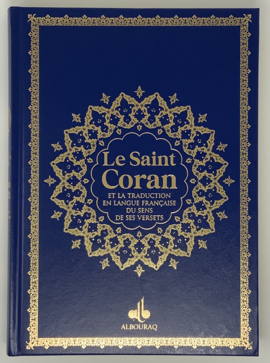 Kniha Saint Coran Bilingue cartonnE grande Ecriture (A4 : 20 x 28) - Bleu REVELATION