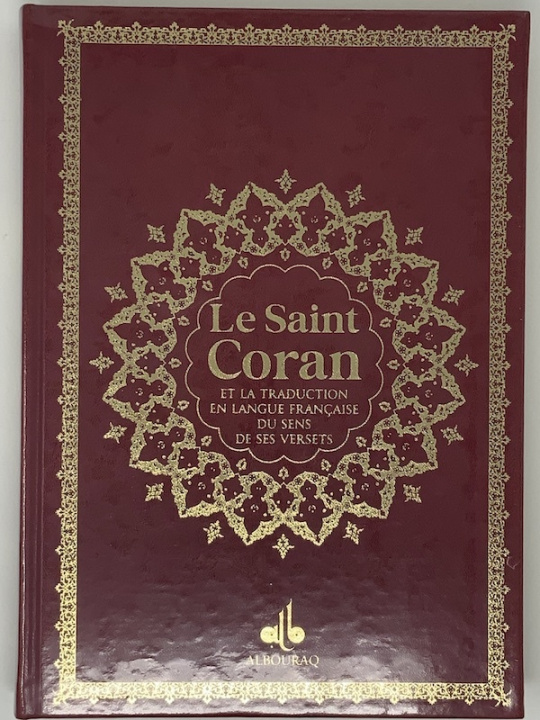 Kniha Saint Coran Bilingue cartonnE grande Ecriture (A4 : 20 x 28) -  Bordeaux - Or REVELATION