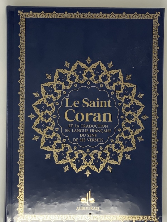 Boek Saint Coran Bilingue cartonnE grande Ecriture (A4 : 20 x 28) - Bleu nuit - Or REVELATION