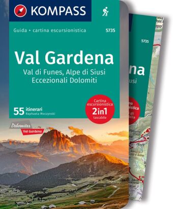 Carte KOMPASS guida escursionistica Val Gardena, Val di Funes, Alpe di Siusi, 55 itinerari 