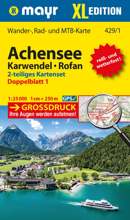 Tiskovina Mayr Wanderkarte Achensee, Karwendel, Rofan XL (2-Karten-Set) 1:25.000 
