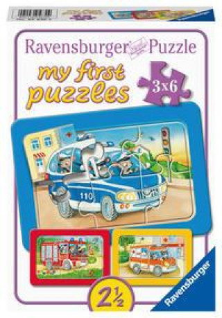 Joc / Jucărie Ravensburger Kinderpuzzle - Tiere im Einsatz - 3x6 Teile Rahmenpuzzle für Kinder ab 2,5 Jahren 