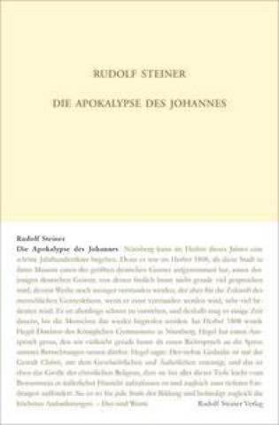 Kniha Die Apokalypse des Johannes Rudolf Steiner Nachlassverwaltung