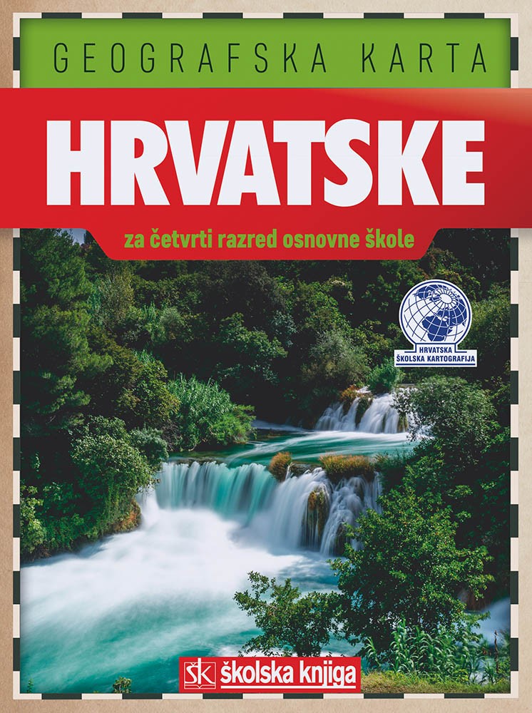 Tlačovina Geografska karta Hrvatske 4 r. 