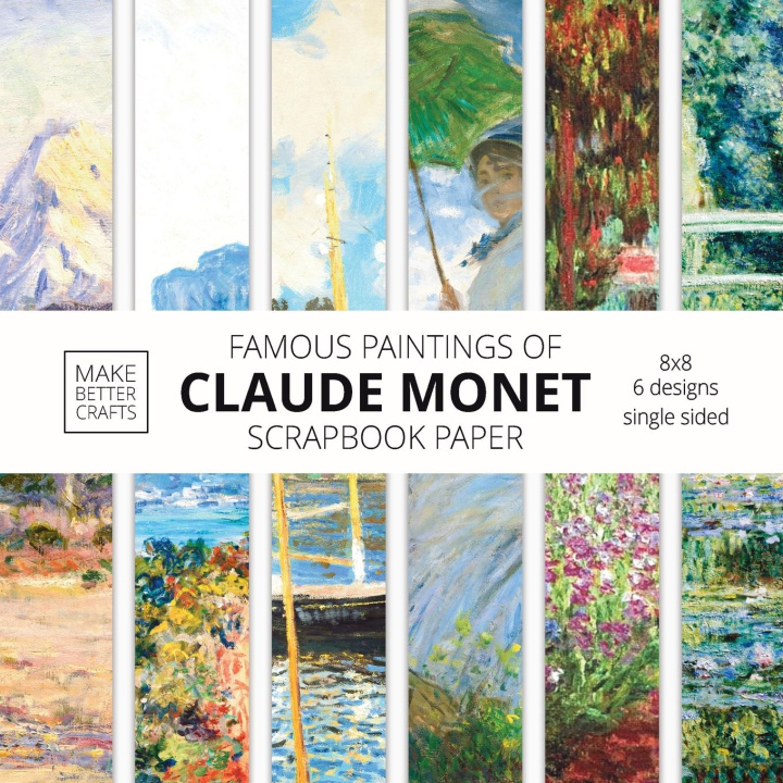 Книга Famous Paintings Of Claude Monet Scrapbook Paper 
