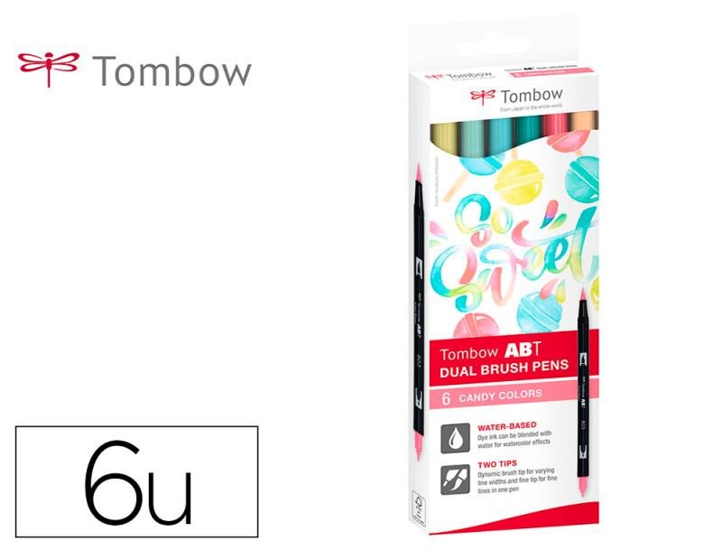 Könyv Tombow ABT Dual Pen Brush Sada oboustranných štětcových fixů - Candy colours 6 ks 