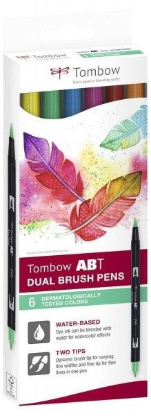 Carte Tombow ABT Dual Pen Brush Sada oboustranných štětcových fixů - Dermatologicaly 6 ks 