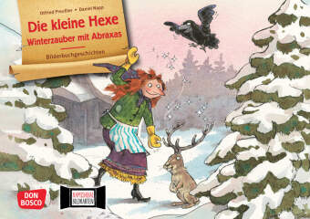 Game/Toy Die kleine Hexe - Winterzauber mit Abraxas. Kamishibai Bildkartenset Otfried Preußler