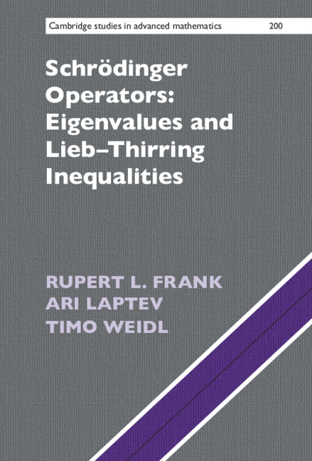 Libro Schroedinger Operators: Eigenvalues and Lieb-Thirring Inequalities Rupert L. Frank