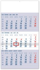 Kalendář/Diář 3měsíční kalendář 2023 standard modrý - nástěnný kalendář 