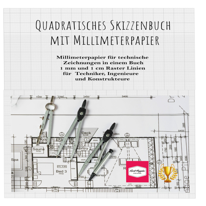 Carte Quadratisches Skizzenbuch mit Millimeterpapier 