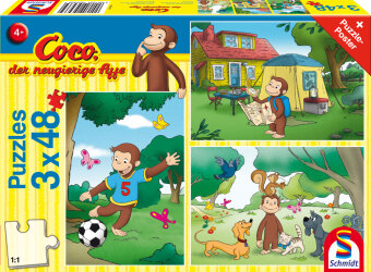 Joc / Jucărie Coco, der neugierige Affe, Mein Freund Coco, 3x48 Teile (Puzzle) 
