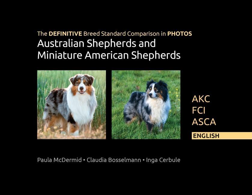 Carte DEFINITIVE Breed Standard Comparison in PHOTOS for Australian Shepherds and Miniature American Shepherds 