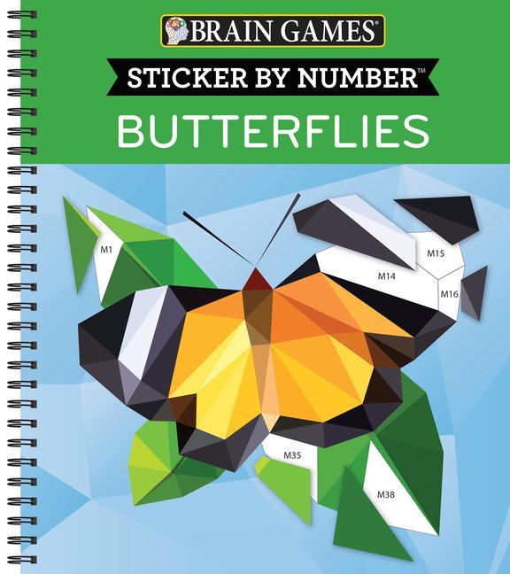 Kniha Brain Games - Sticker by Number: Butterflies (28 Images to Sticker) Brain Games