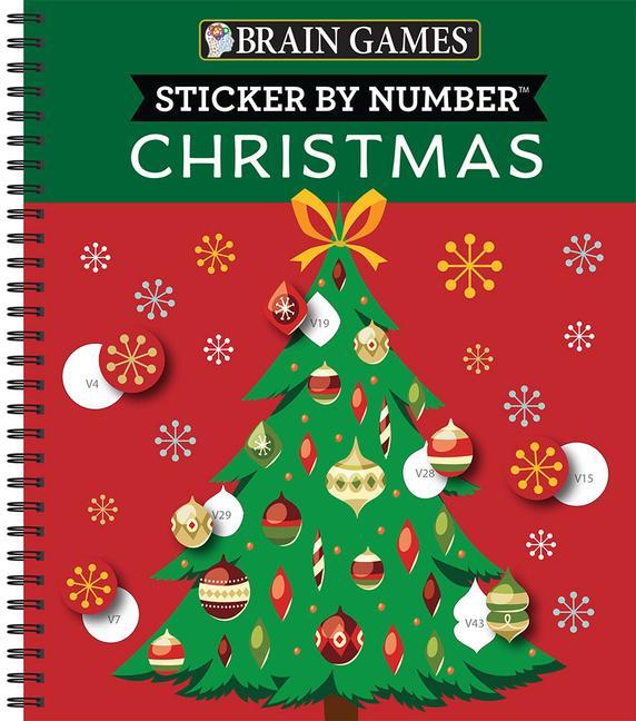Carte Brain Games - Sticker by Number: Christmas (28 Images to Sticker - Christmas Tree Cover): Volume 2 Brain Games