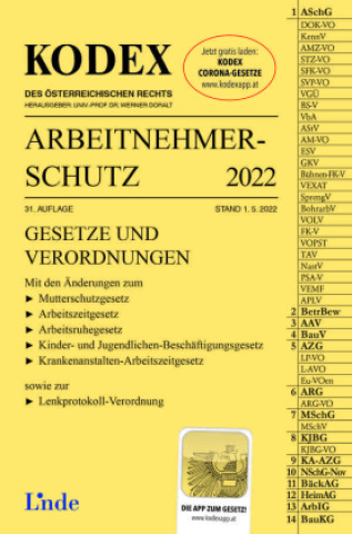 Kniha KODEX Arbeitnehmerschutz 2022 Eva-Maria Marat