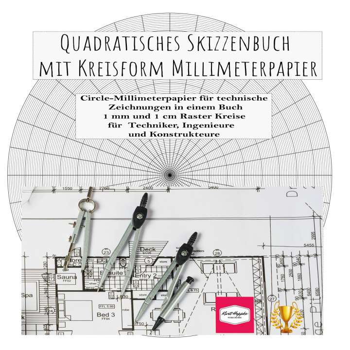 Книга Quadratisches Skizzenbuch mit Kreisform Millimeterpapier 