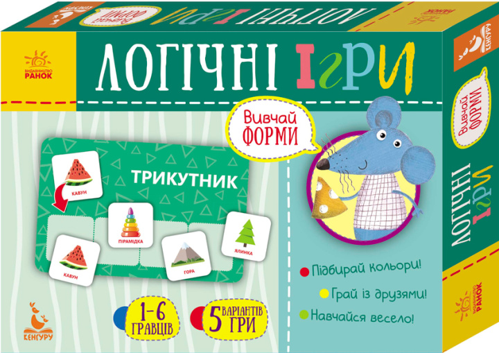 Book Логічні ігри. 2+ Вивчай форми. 24 картки 
