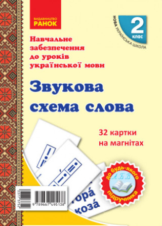 Knjiga 2 кл. Картки на магнітах. Укр. мова. Звукова схема слова до будь-якого підручника І.V. Tsepova