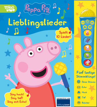 Kniha Peppa Pig - Lieblingslieder - Mikrofonbuch - Pappbilderbuch mit abnehmbarem Mikrofon mit 5 lustigen Stimmklängen und 10 Melodien - Peppa Wutz Phoenix International Publications Germany GmbH