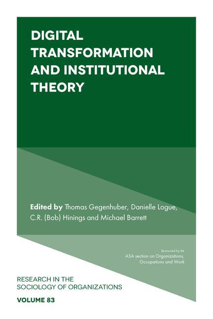 Boek Digital Transformation and Institutional Theory Thomas Gegenhuber