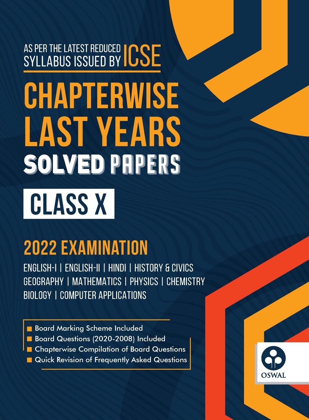 Kniha Chapterwise Last 10 Years Solved Papers Oswal
