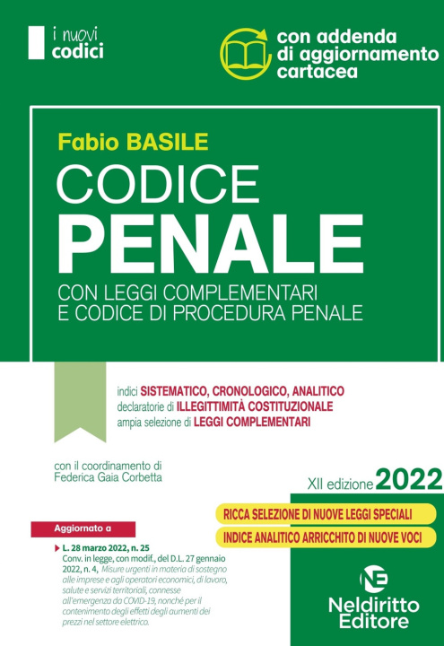 Kniha Codice penale con leggi complementari e codice di procedura penale Fabio Basile
