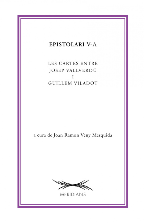 Boek Epistolari Vallverdú-Viladot Joan R. Veny-Mesquida