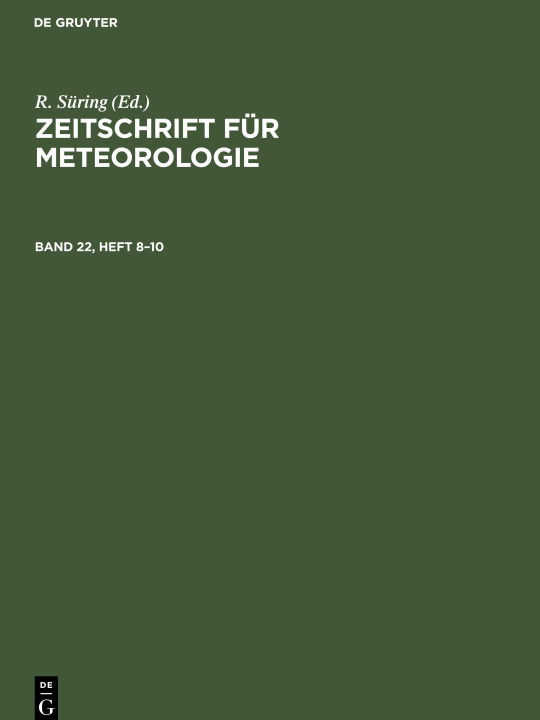 Kniha Zeitschrift für Meteorologie, Zeitschrift für Meteorologie 