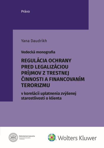 Knjiga Regulácia ochrany pred legalizáciou príjmov z trestnej činnosti Yana Daudrikh