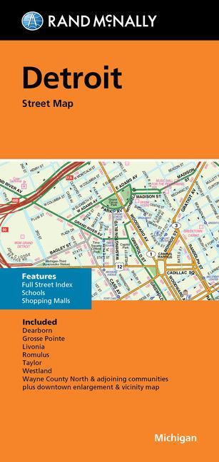 Tiskovina Rand McNally Folded Map: Detroit Street Map 