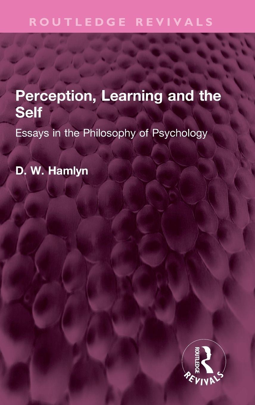 Knjiga Perception, Learning and the Self D. W. Hamlyn