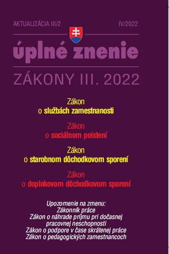 Książka Aktualizácia III/3 2022 – Sociálne poistenie a dôchodkové sporenie 