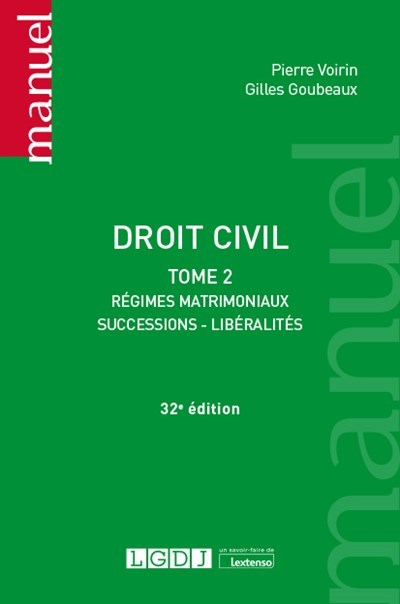 Kniha Droit civil Tome 2, 32ème édition Voirin