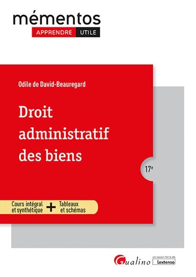 Carte Droit administratif des biens, 17ème édition de David-Beauregard