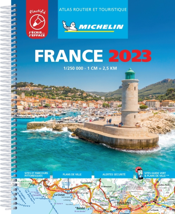 Carte Atlas routier France 2023 Plastifié Michelin 