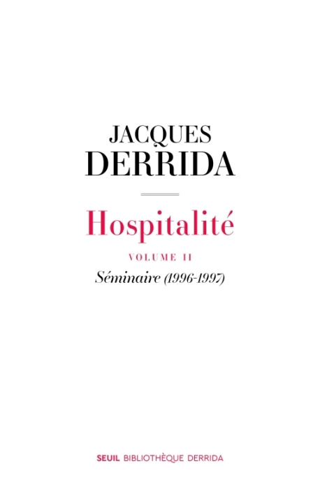 Kniha Hospitalité Jacques Derrida