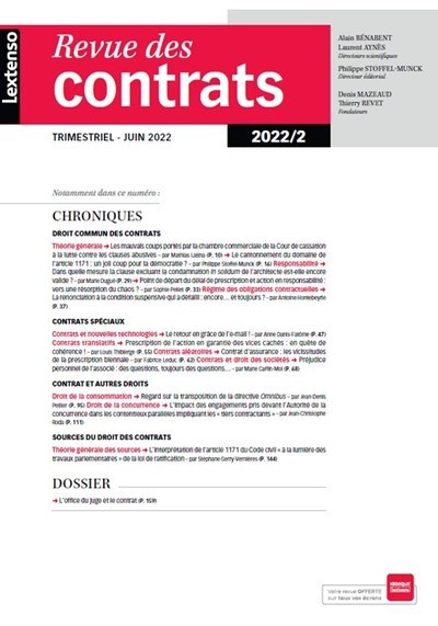 Book Revue des Contrats N°2-2022 