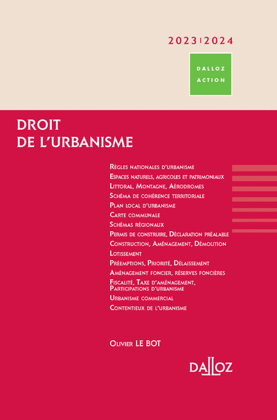 Könyv Droit de l'urbanisme 2023/2024. 1er éd. Pierre Soler-Couteaux