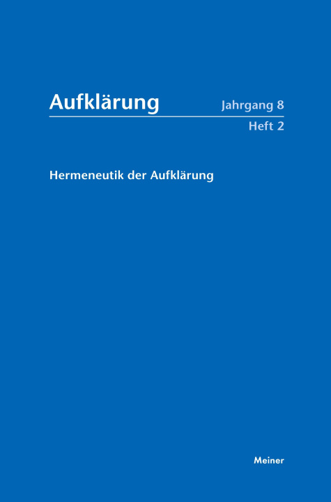 Knjiga Hermeneutik der Aufklärung Luigi C Madonna