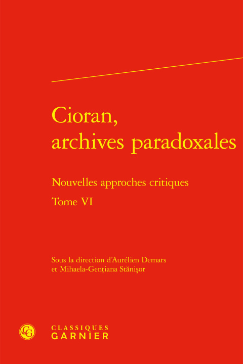 Kniha Cioran, archives paradoxales 